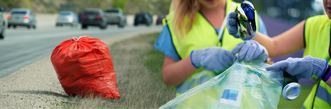 Picking up trash